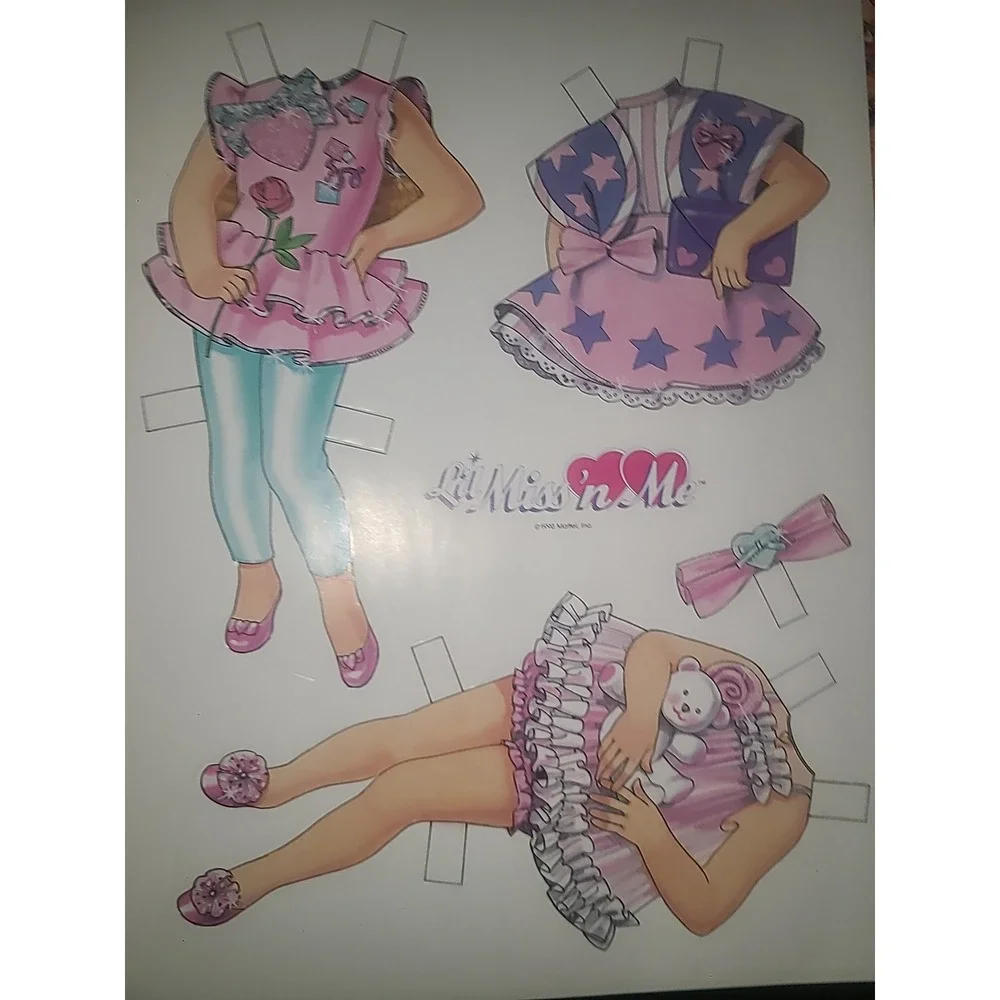Lil Miss 'n Me Paper Doll‎ Golden 1992 Uncut Precut Fashions Vintage